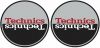 Technics MOON 3 Slipmats - Black, Red & Silver Mirror Antistatic Slipmats for Turntables (Pair)