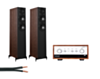 Wharfedale Diamond 12.3i Walnut + LEAK Stereo 130 Integrated Amplifier – Walnut + 5M QED 79 Strand – Black