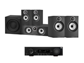 JBL MA510 5.2 8K AV Receiver + Bowers & Wilkins 606 S3 5.1 Cinema Pack with ASW608 8” Subwoofer 