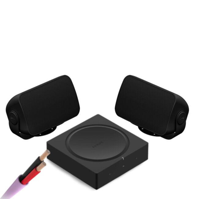forene Overflødig udstødning Sonos Amp with x2 Sonos Outdoor Speakers by Sonance + Speaker Cable - Black