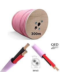 QED QX16/2 LSZH 2 Core Pink Speaker Cable - 300 meters