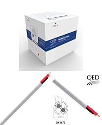 QED QX16/2 Flame Retardant Speaker Cable PVC White 4x2.3 mm Core -100 metre
