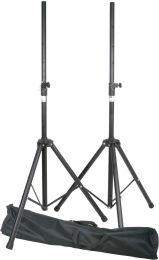 QTX Twin Tripod Speaker Stands With Carry Bag