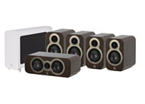 Q Acoustics 3010C 5.1 Cinema Pack – Claro Walnut with 3060S Subwoofer – Satin White