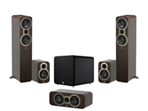 Q Acoustics 3050C 5.1 Cinema Pack – Claro Walnut with Q SUB120 12" Subwoofer – Satin Black