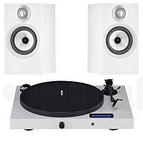 Pro-Ject Juke Box E All-in-one Bluetooth Turntable + Bowers & Wilkins 607 S2 Speakers- White