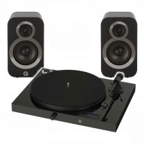 Pro-Ject Juke Box E All-in-one Bluetooth Turntable + Q Acoustics 3010i - Black