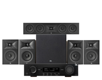 JBL MA310 5.2 4K AV Receiver + JBL Stage 250B 5.1 Speaker Package with 12” Subwoofer - Black