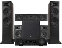 JBL MA310 5.2 4K AV Receiver + JBL Stage 280F 5.1 Speaker Package with 12” Subwoofer - Black