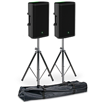 Mackie Thrash212 - 12" 1300W Powered Loudspeaker PAIR with ADJ SPSX2B Twin Tripod Speaker Stands With Carry Bag
