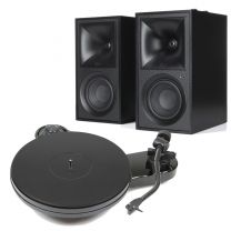 Pro-Ject RPM 3 Carbon Turntable + Klipsch The Fives Powered Speaker System - Black 