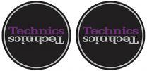 Technics Duplex 3 Slipmats - Black, Silver & Purple Antistatic Slipmats for Turntables (Pair)