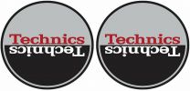Technics MOON 3 Slipmats - Black, Red & Silver Antistatic Slipmats for Turntables (Pair)