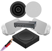 Sonos Amp with x2 Sonos Outdoor &amp; x2 In Ceiling Speaker by Sonance Bundle + Speaker Cable + Speaker Switch