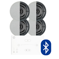 Systemline E50 Bluetooth Music System - White-4 x Qi65CB