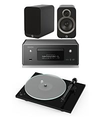 Pro-ject T1 Phono SB + Denon CEOL N11DAB + Q Acoustics 3010i Speakers bundle in Black