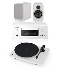 Pro-ject T1 Phono SB + Denon CEOL N11DAB + Q Acoustics 3010i Speakers bundle in White