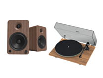 Pro-Ject T Line - T1 Evo Turntable + Kanto Audio YU6 Active Powered Bluetooth Studio Speakers - Walnut