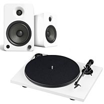 Pro-Ject Primary E Turntable + Kanto YU4 - Active Speaker Bundle in White