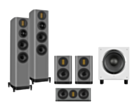 Wharfedale Evo 5.4 – 5.1 Surround Sound Bundle – Lunar Grey with SW-10 Subwoofer