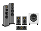 Wharfedale Evo 5.3 – 5.1 Surround Sound Bundle – Lunar Grey with SW-12 Subwoofer 