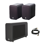 Q Acoustic M20 HD Wireless Music System Speakers + Q Acoustics 3060S Slimline Active Subwoofer - Carbon Black