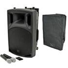 QTX QX12PA-PLUS Portable PA System with UHF USB SD FM & Bluetooth + Cover