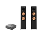 WiiM AMP Pro Music Streaming Amplifier + Klipsch R-800F Floor Standing Speakers Package and 5 metres Classic 79 Strand
