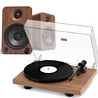 Pro-Ject Debut EVO 2 Turntable + Kanto YU6 Active Speakers in Walnut Bundle