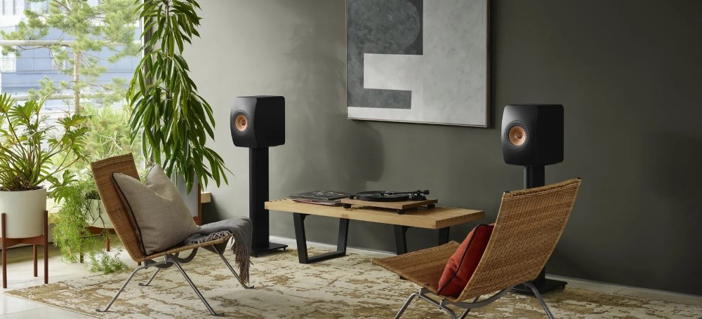 KEF speakers living room